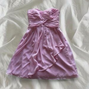 David's Bridal Strapless Pink Dress